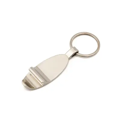 Llavero Destapador Hopper personalizado, color plateado