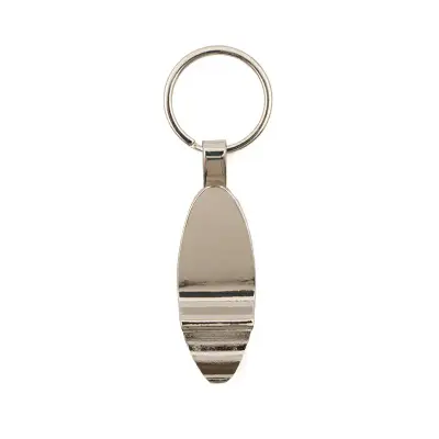 Llavero Destapador Hopper personalizado, color plateado