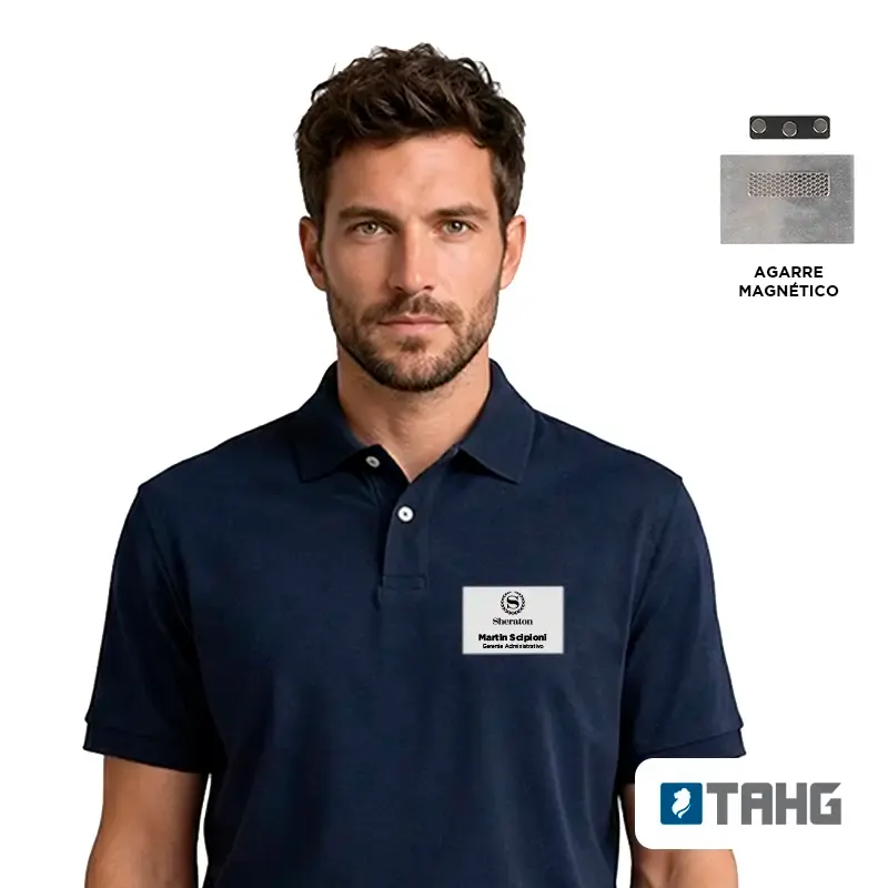 Name tag Alloy Blanco Grande personalizado con tu logo