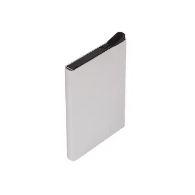 Porta Tarjetas de Credito personalizado, color gris plata