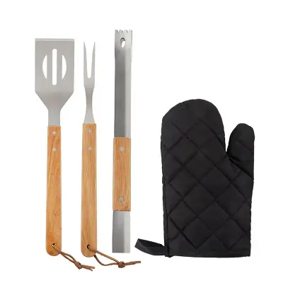 Set bbq Delantal Grill personalizado, color gris